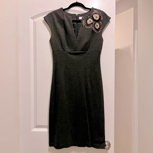 TRINA TURK Charcoal Grey Cap Sleeve Sheath Dress - Size 4